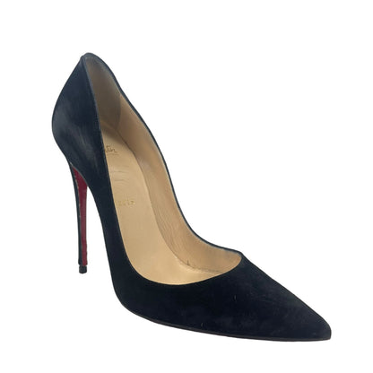 Christian Louboutin So Kate 120 Suede Pointed Toe Pumps Black Size 38