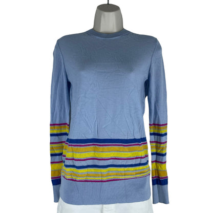 Derek Lam 10 Crosby Cashmere Silk Blend Striped Sweater Blue Size XS