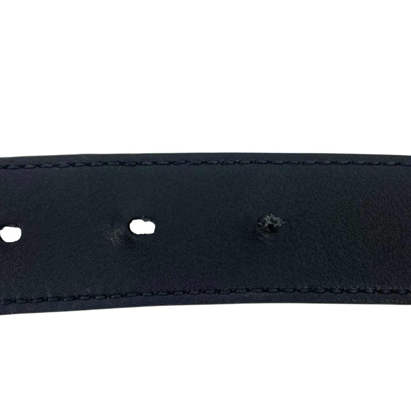 Gucci GG Marmot 30mm Thin Leather Belt Black Gold Buckle Men Size 105/42
