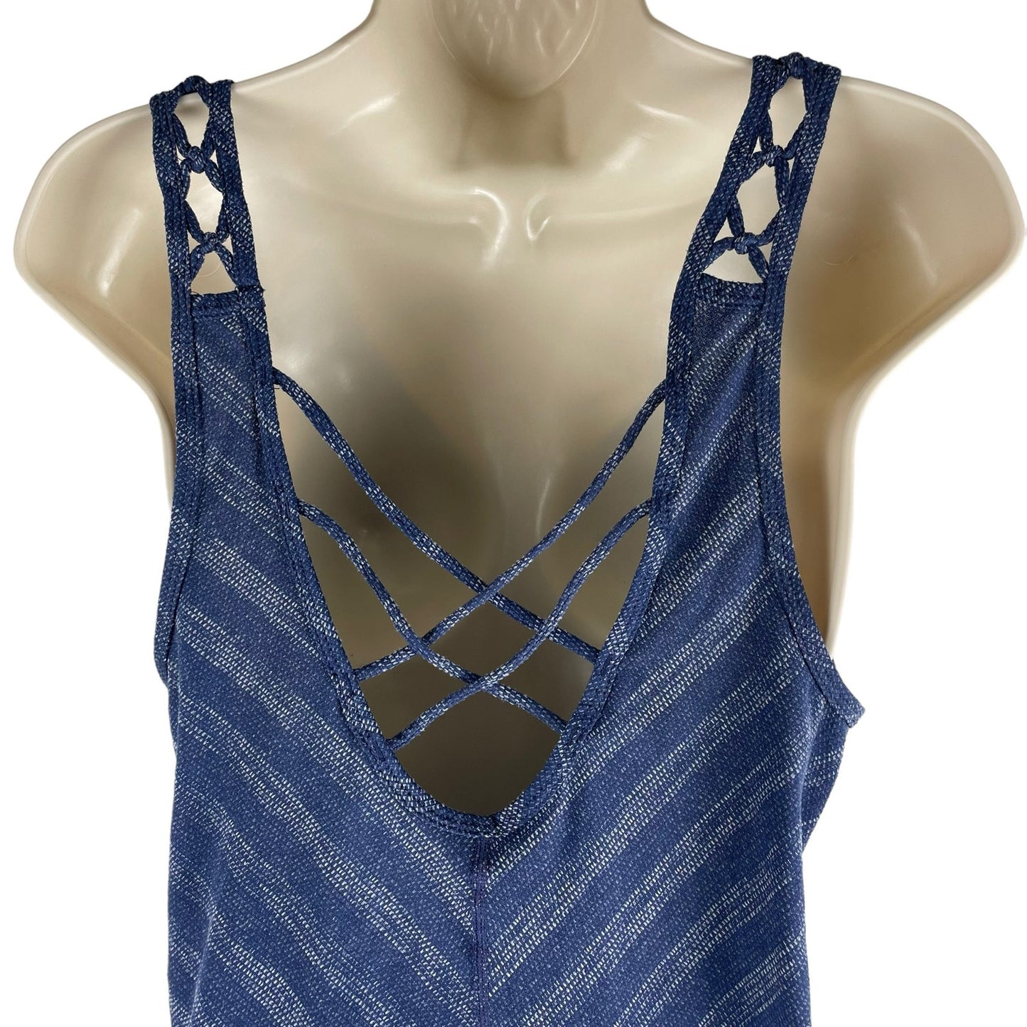 PrAna Serene Tank Top Cutout Yoga Athletic Workout Blue Size XS