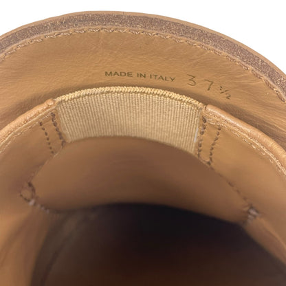 Prada Triangle Logo Pebble Leather Platform Loafer in Brown Size 37.5