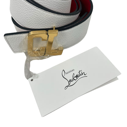 Christian Louboutin Happy Rui Logo Reversible Leather Belt Size 110/44