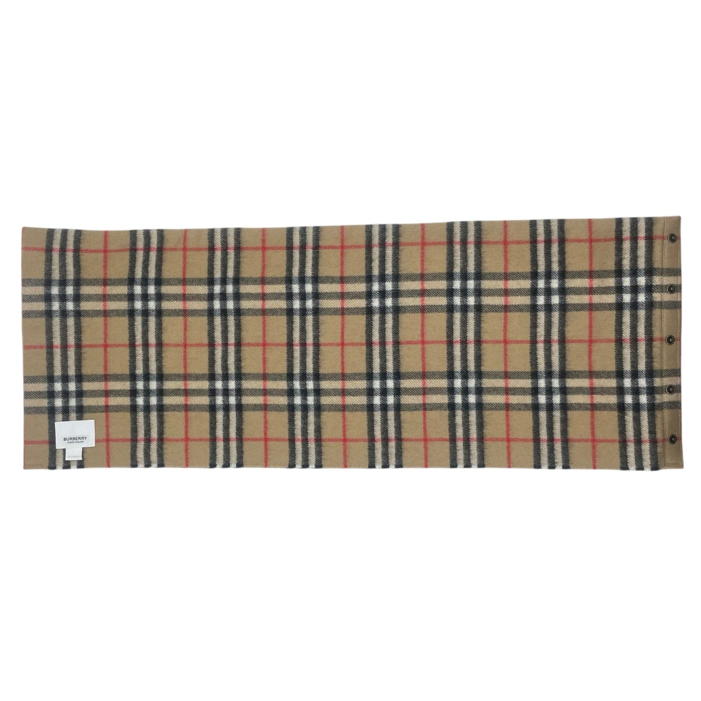 Burberry House Check Cashmere Neck Warmer Loop Scarf Tan Brown 26"x 9.5"