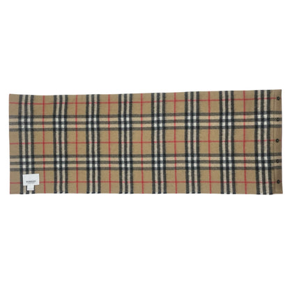 Burberry House Check Cashmere Neck Warmer Loop Scarf Tan Brown 26"x 9.5"