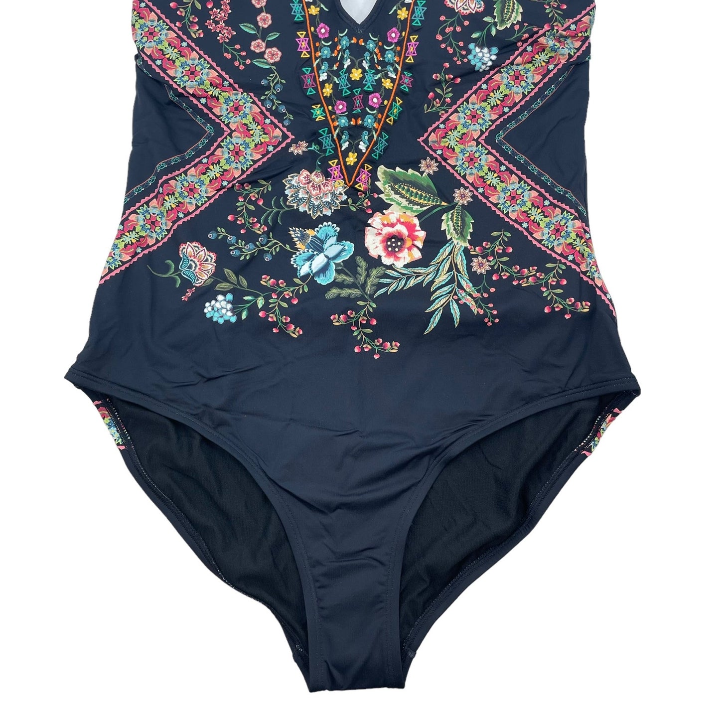 Johnny Was Ardem One Piece Swimsuit Floral Embroidered Size 2X