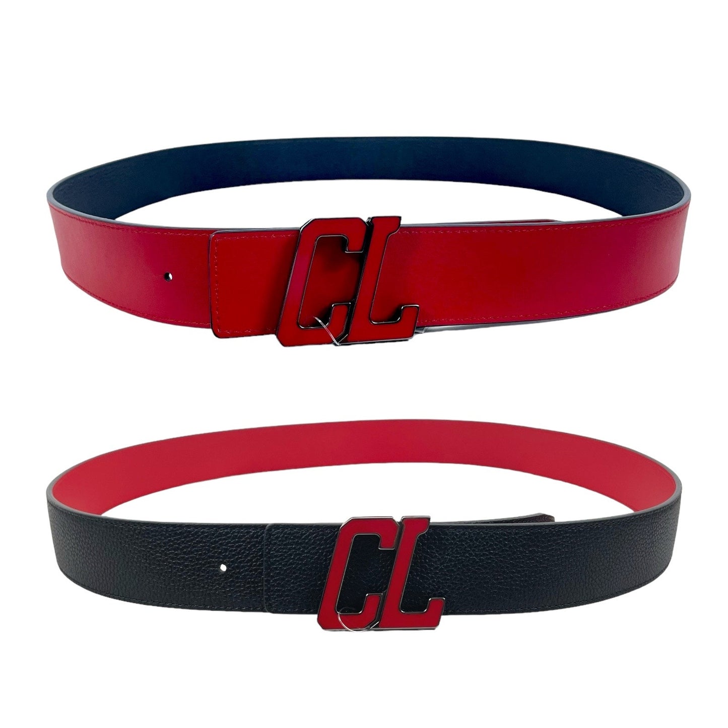 Christian Louboutin Happy Rui Logo Reversible Leather Belt Men Size 110/44