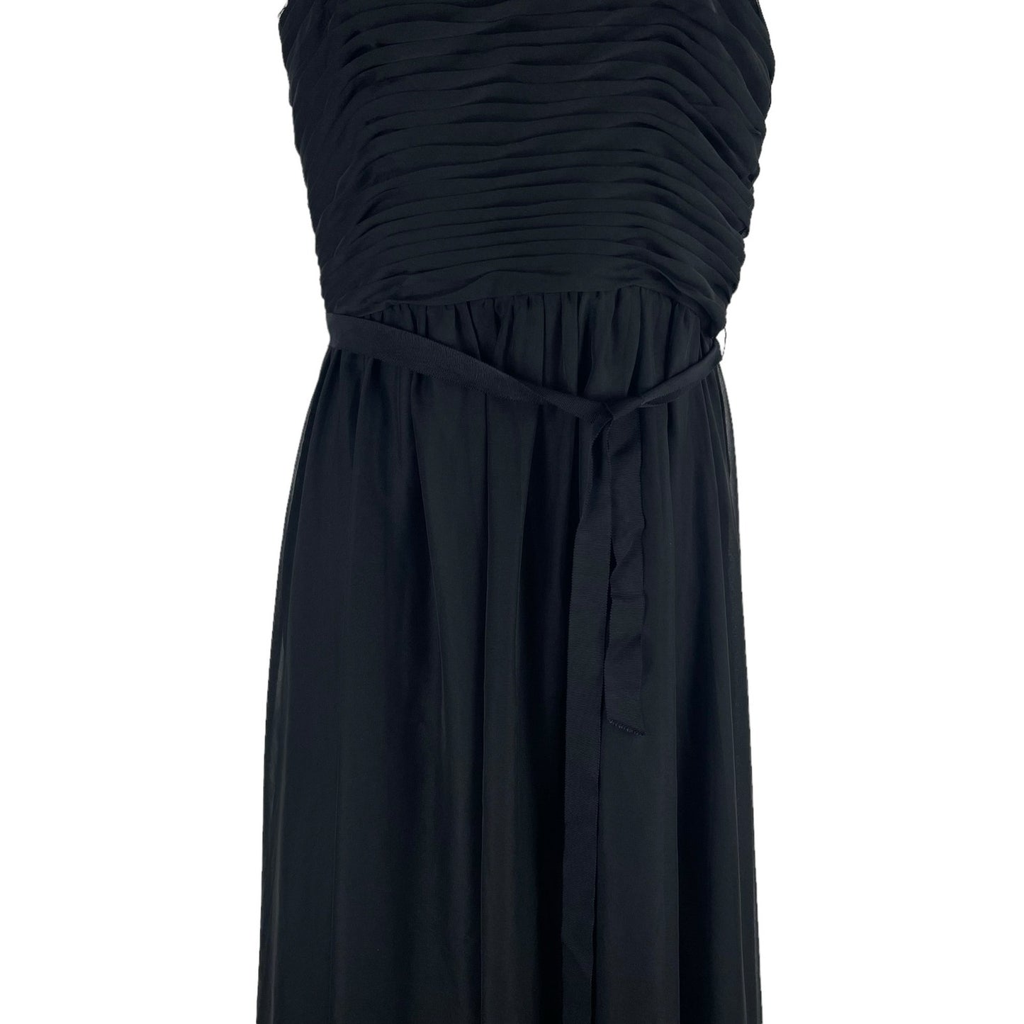 Monique Lhuillier Bridesmaid Gown Maxi Dress Belt Tie Black Size 6