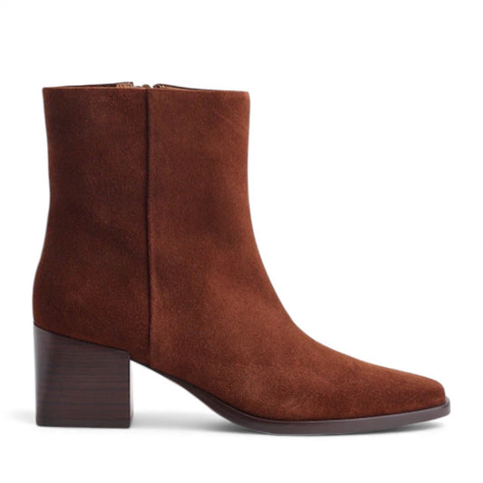 Madewell The Ardin Ankle Boot Soft Mahogany Brown Suede Size 8