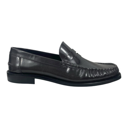 Mango MNG Square Toe Leather Penny Loafer Dark Grey Size 38/ US 7.5