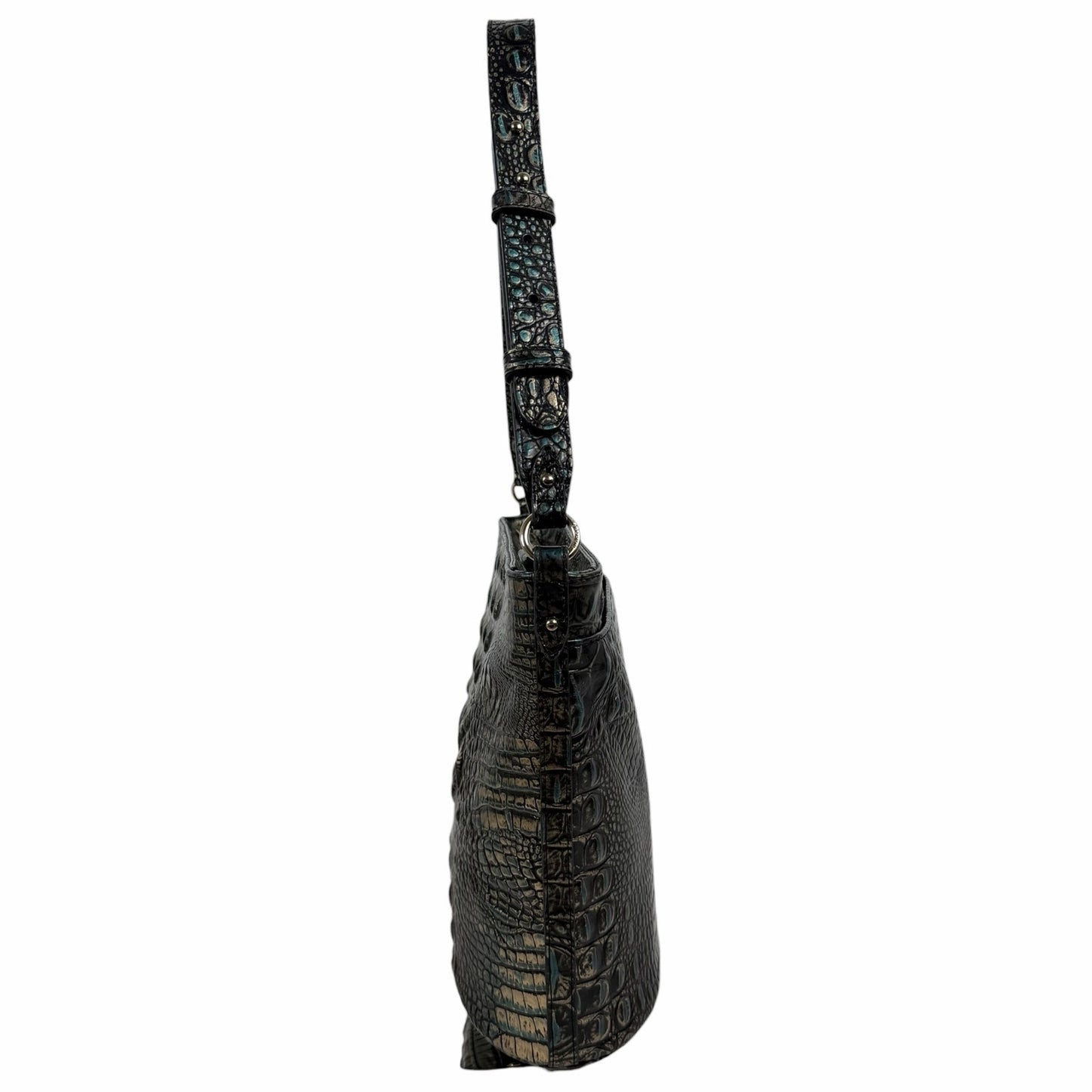 Brahmin Quinn Agata Melbourne Bucket Bag Metallic Green