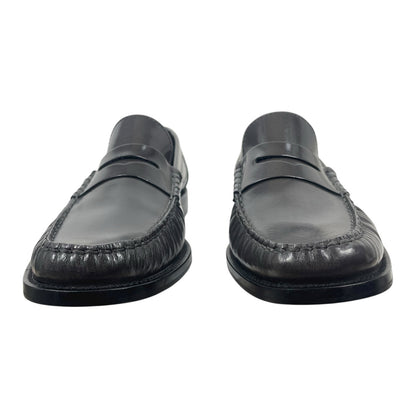 Mango MNG Square Toe Leather Penny Loafer Dark Grey Size 38/ US 7.5