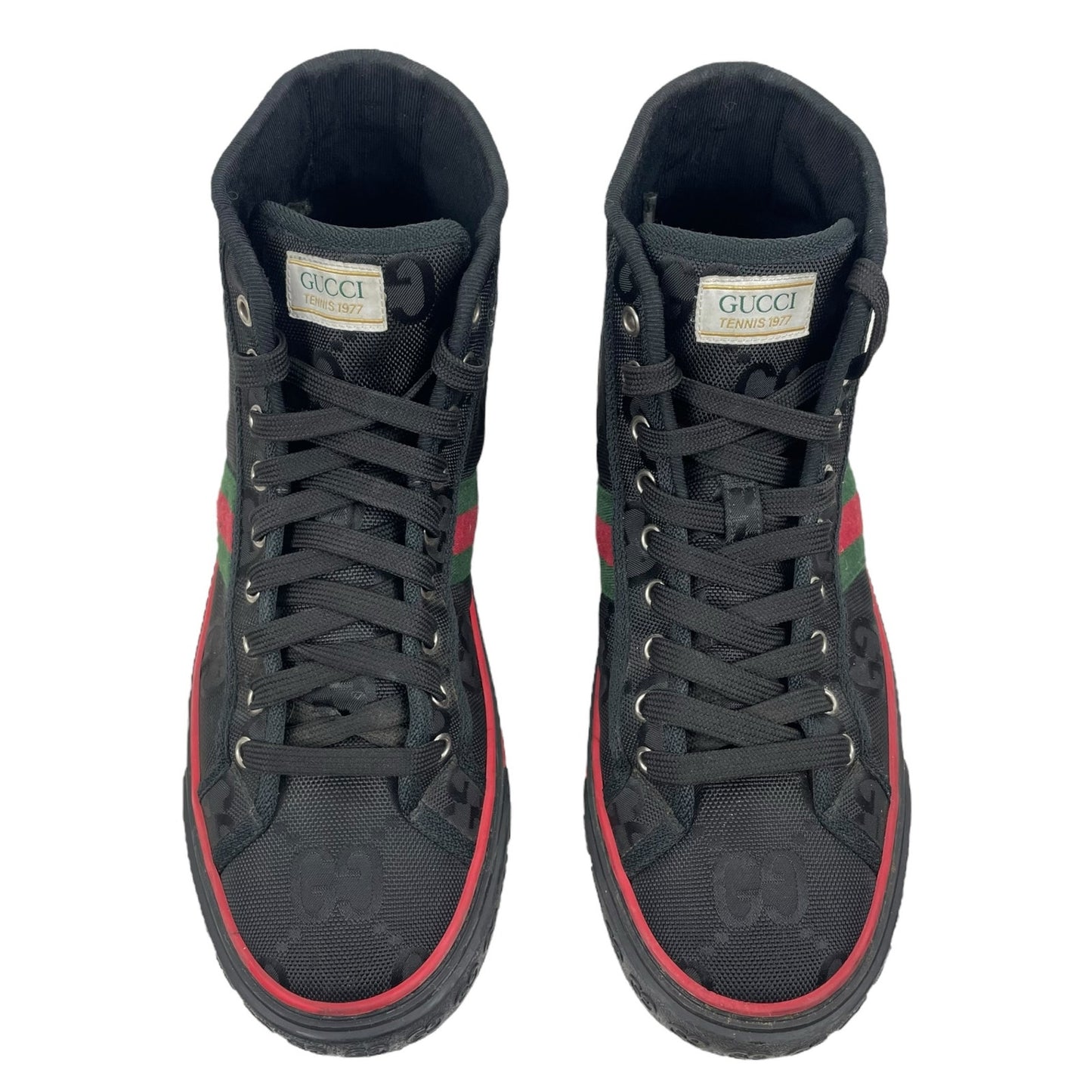 Gucci Off the Grid High Top Sneakers 1977 Tennis Shoes Black Size 8/8.5