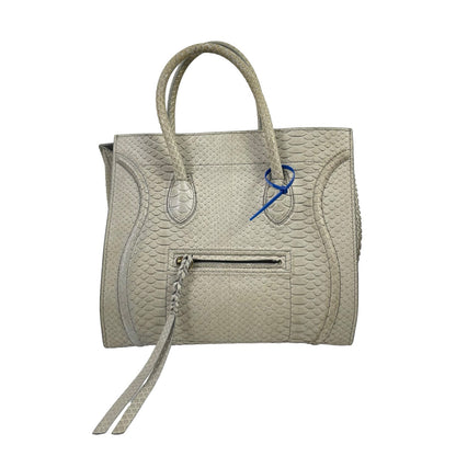 Celine Python Phantom Medium Luggage Tote Bag Gray Beige