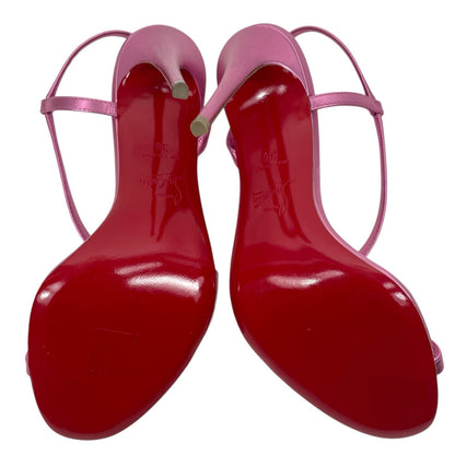 Christian Louboutin Rosalie 100 Leather Heeled Sandals Pink Size 36