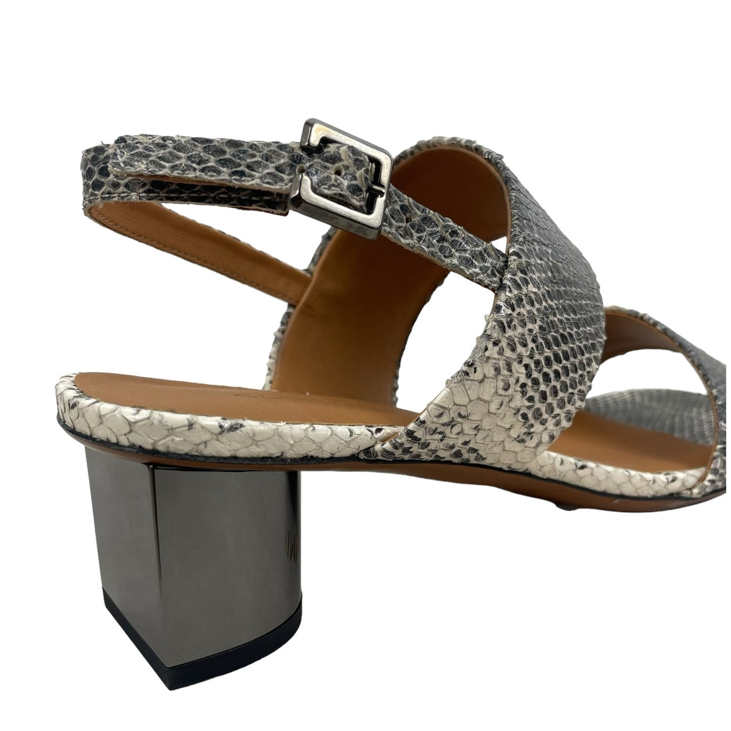 Robert Clergerie Leonie Snake Print Double Strap Sandals Cobra Size 40.5