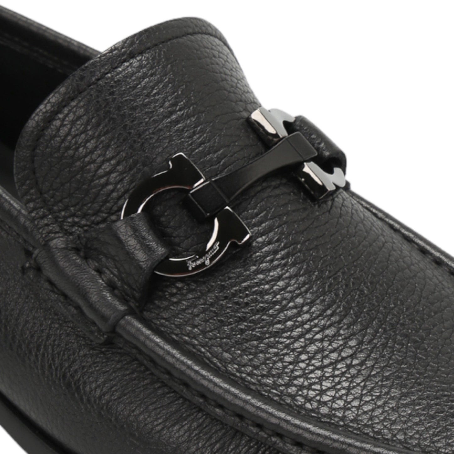 Salvatore Ferragamo Grandioso Gancini Leather Loafers Black Men Size 8.5EE