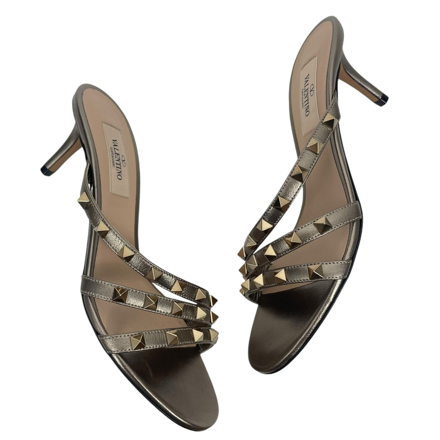 Valentino Garavani Rockstud Asymmetrical 60mm Sandal Bronze Size 36.5