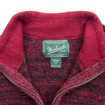 Woolrich 1/4 Zip Wool Blend Sweater Pullover Heather Red Size MP