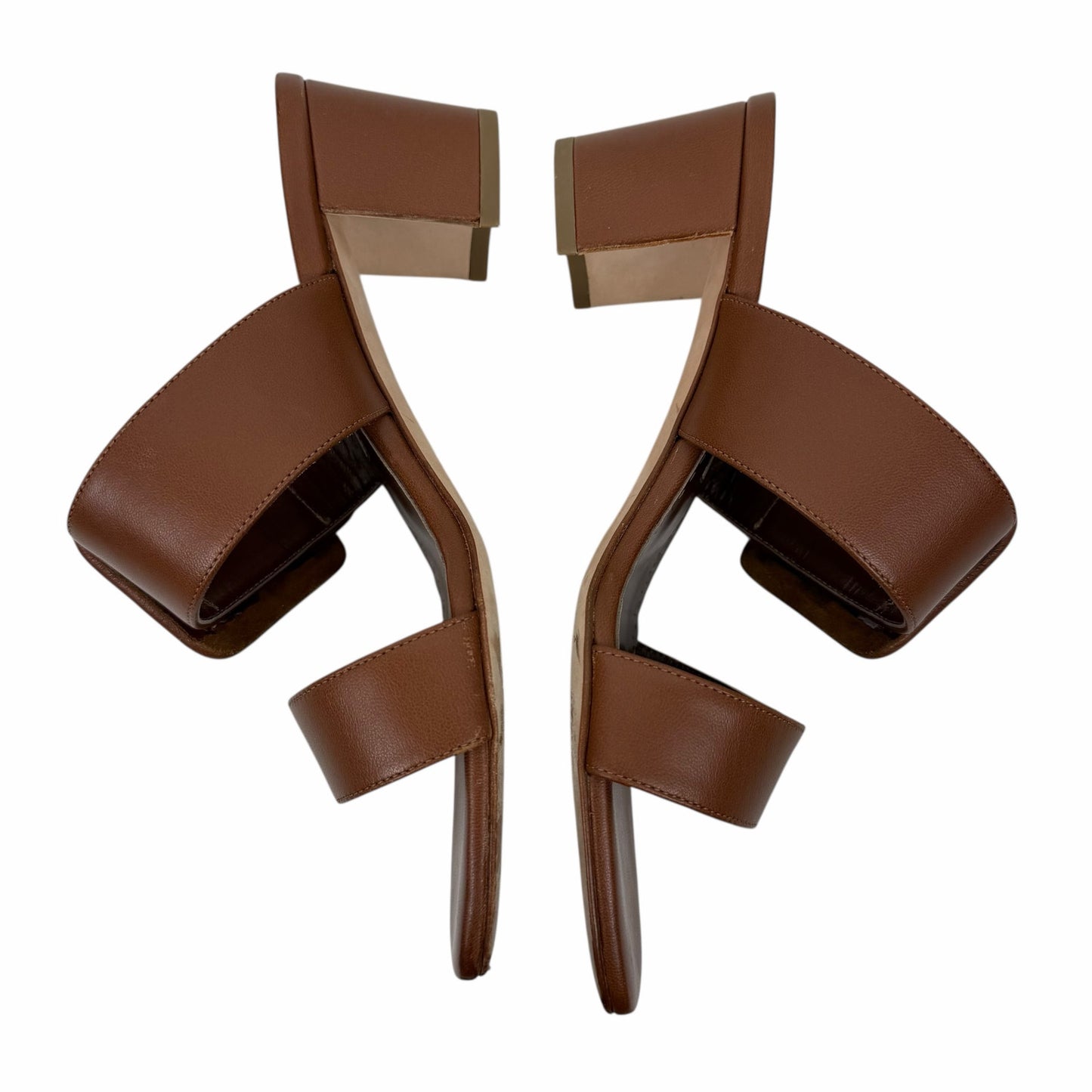 Manolo Blahnik Titubanew Leather Open Toe Mule Sandal Brown Size 37