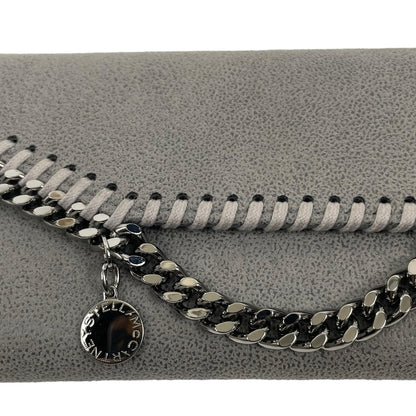 Stella McCartney Falabella Shaggy Deer Flap Continental Wallet Gray