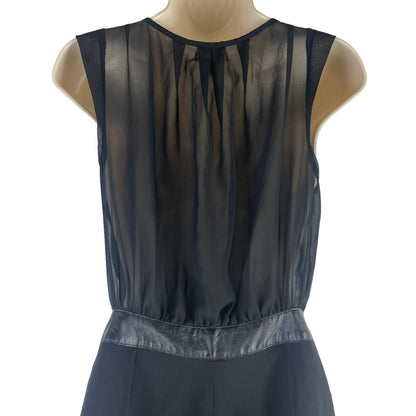 Silence+Noise Faux Wrap Chiffon Belted Romper Black Size 2