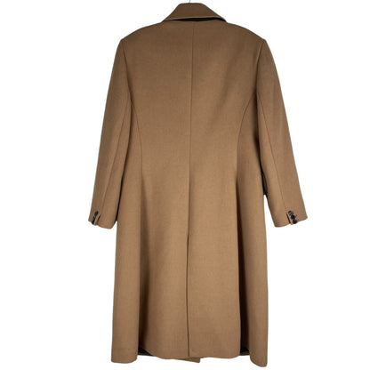 Mango MNG Tailored Double Breasted Wool Coat Camel Brown Size XL