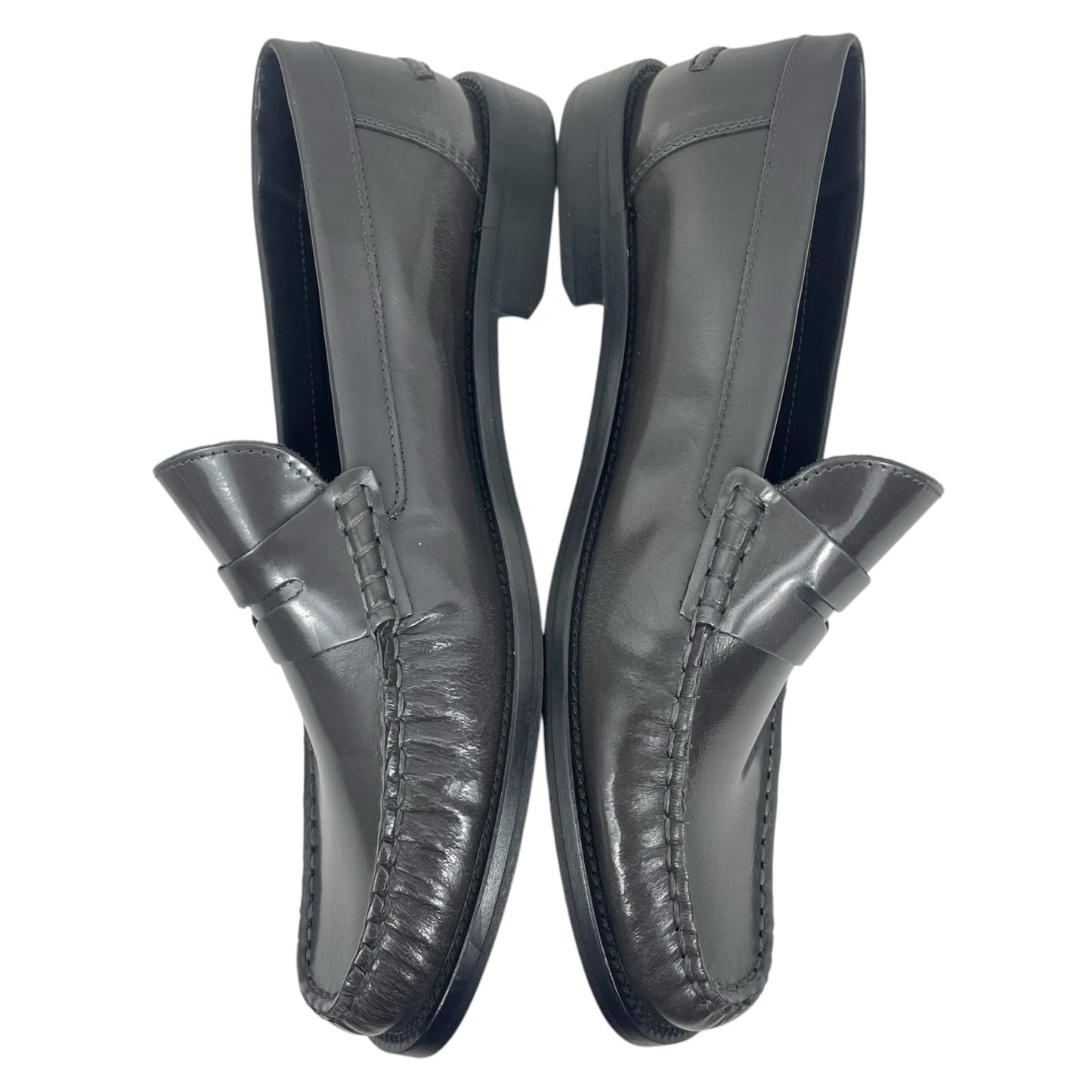 Mango MNG Square Toe Leather Penny Loafer Dark Grey Size 38/ US 7.5