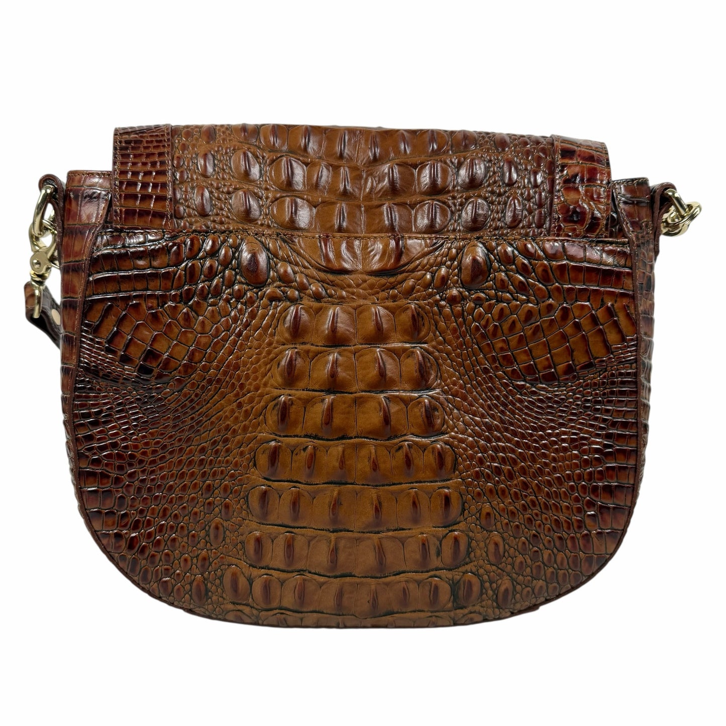 Brahmin Sonny Melbourne Turnlock Flap Crossbody Bag Pecan Brown