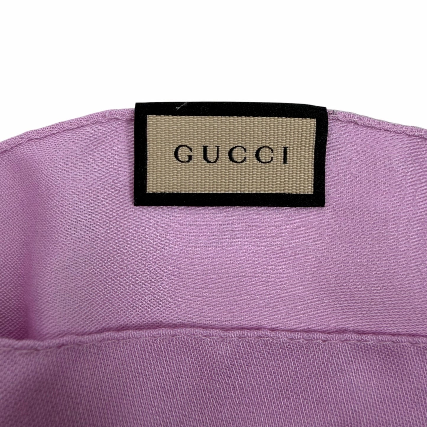 Gucci Wool Silk GG Monogram Light Jacquard Scarf Light Pink 18"x70"