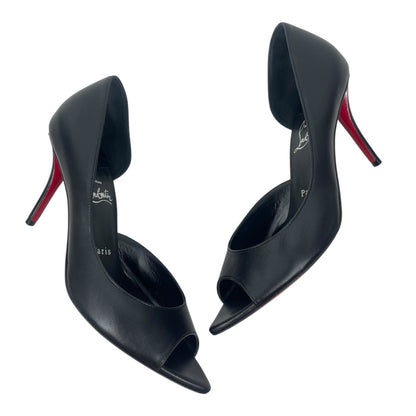Christian Louboutin Open Apostropha 80 d'Orsay Leather Pump Black Size 38