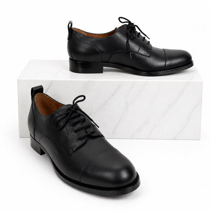 Valentino Garavani Black Derby Divise Leather Shoes Lace Up Size 42/ 9