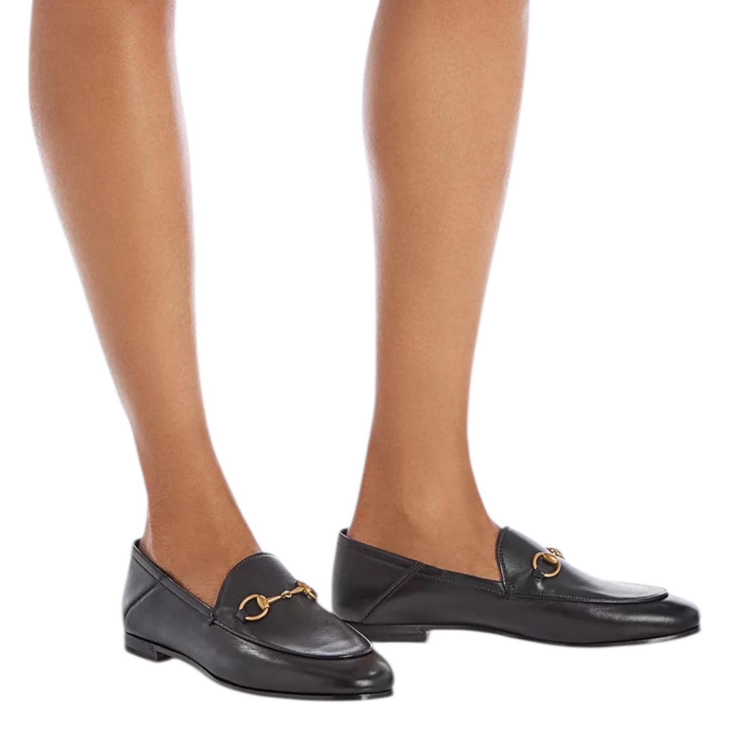 Gucci Brixton Leather Horsebit Loafers Mules Slide Black Size 36