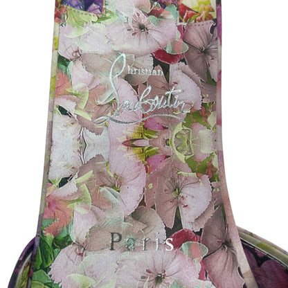 Christian Louboutin Nicol is Back Floral Satin Flat Slide Size 40