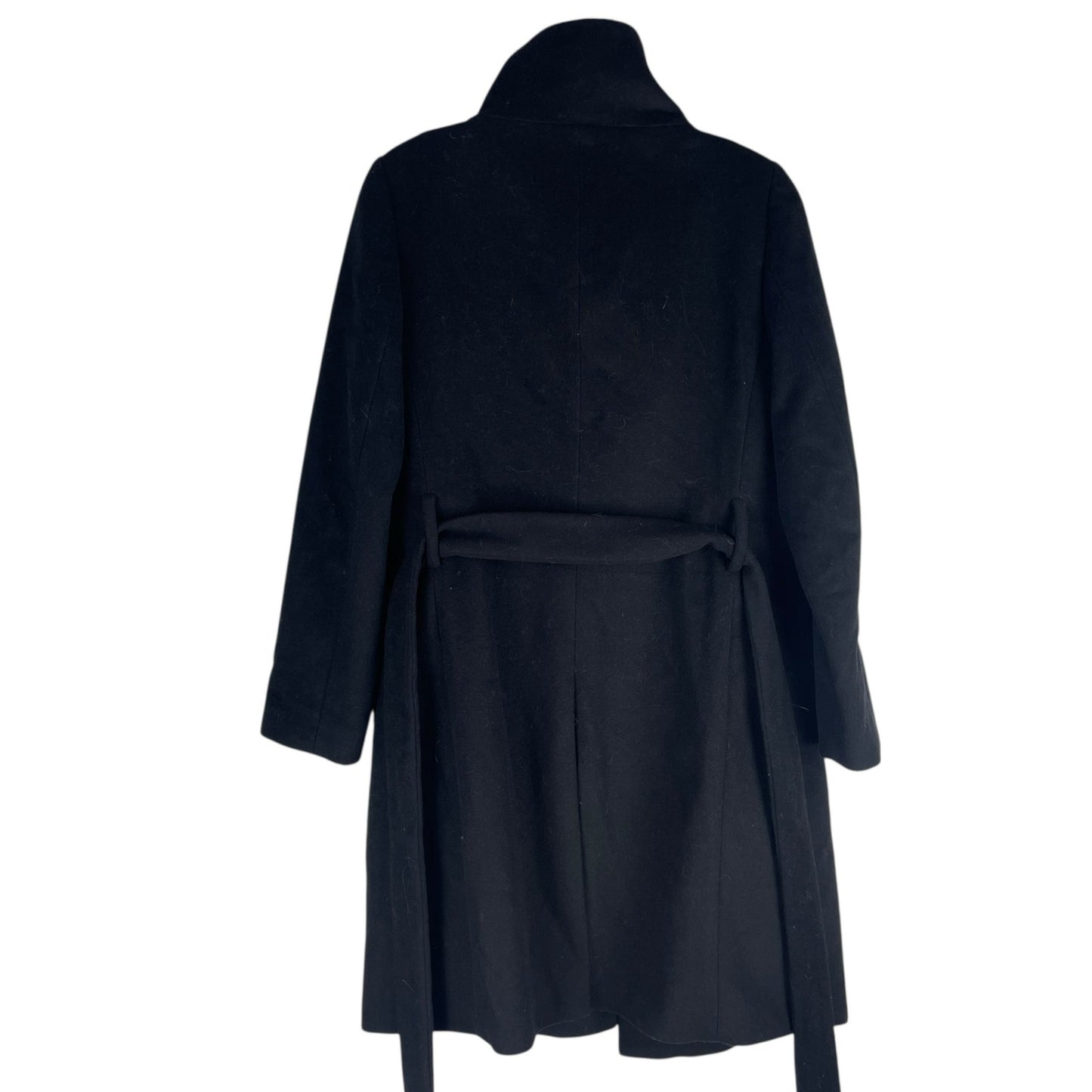 Ann Taylor Funnel Neck Wool Blend Belted Coat Black Size XSP