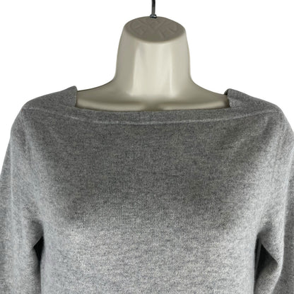 NEW Magaschoni 100% Cashmere Square Neck Tunic Sweater Gray Size S