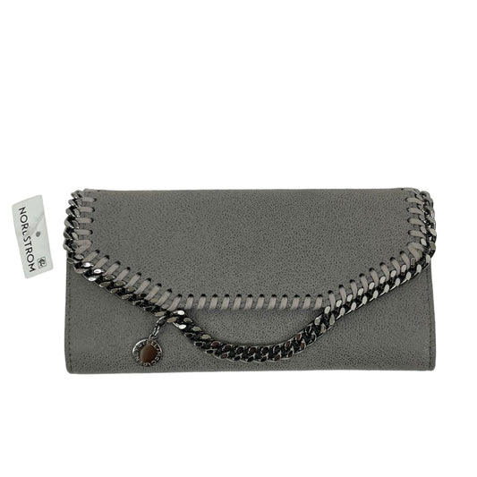 Stella McCartney Falabella Shaggy Deer Flap Continental Wallet Gray