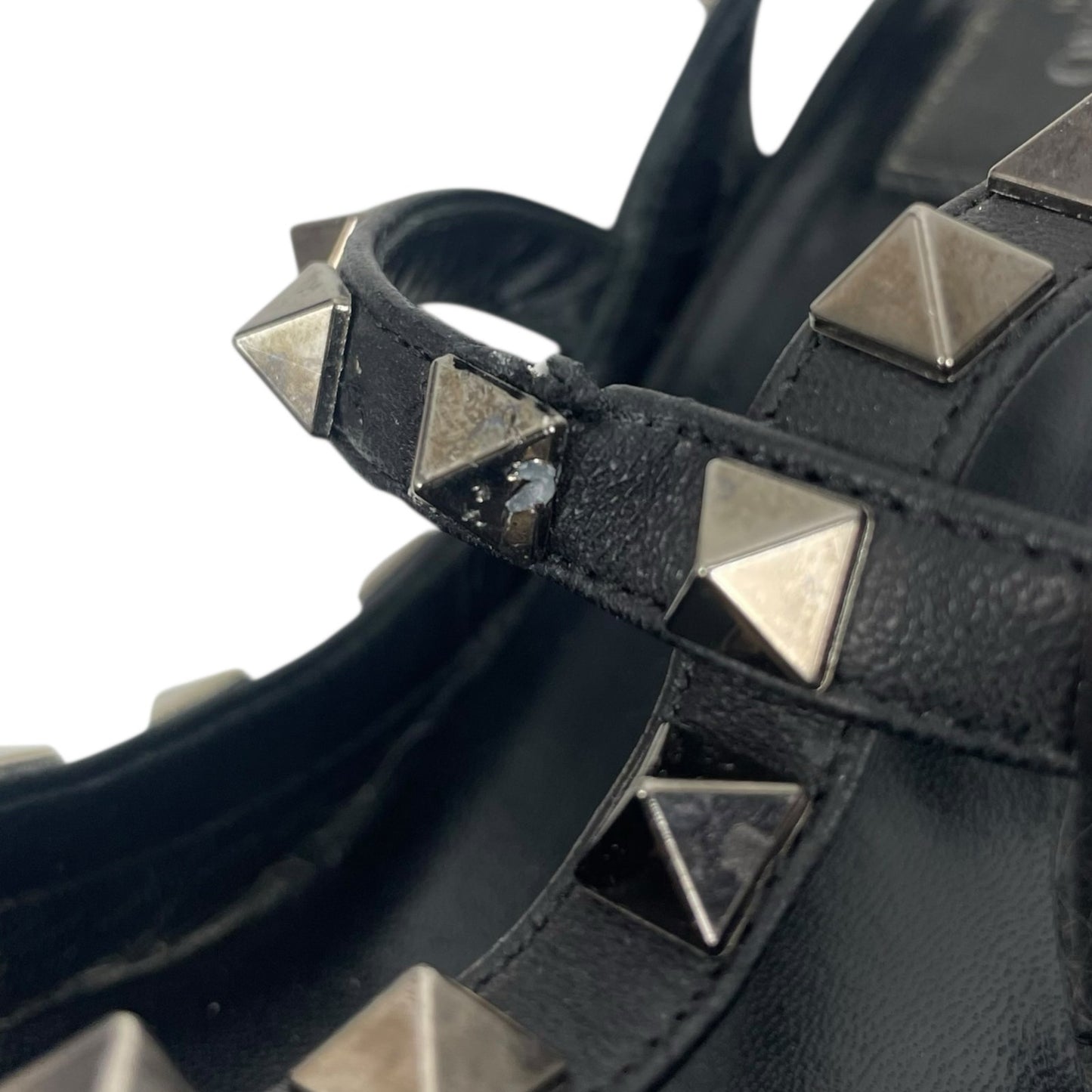 Valentino Garavani Noir Rockstud 100mm Caged Leather Pumps Black Size 36.5