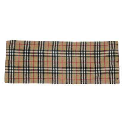 Burberry House Check Cashmere Neck Warmer Loop Scarf Tan Brown 26"x 9.5"