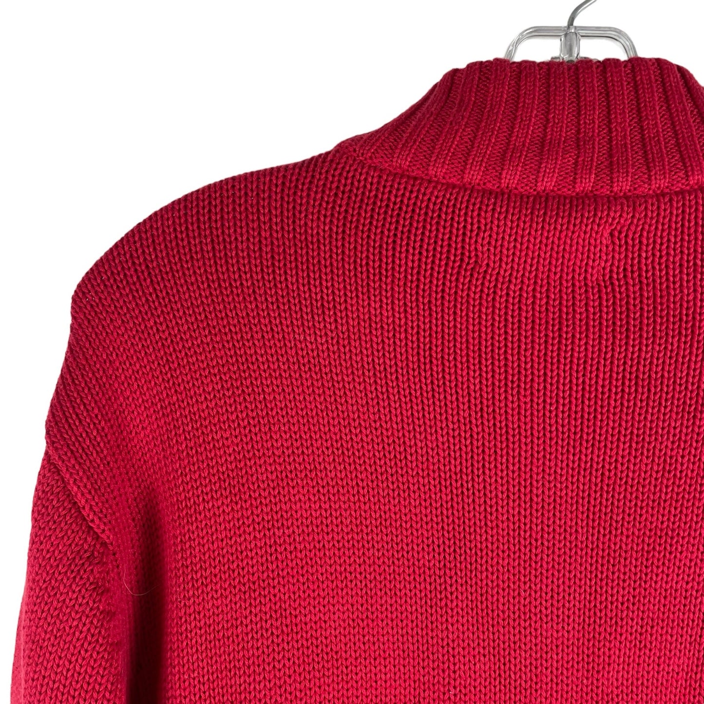 Chaps 1/4 Zip Lodge Snowflakes Pullover Sweater Cabin Red Size L