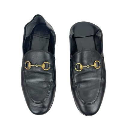 Gucci Brixton Leather Horsebit Loafers Mules Slide Black Size 37