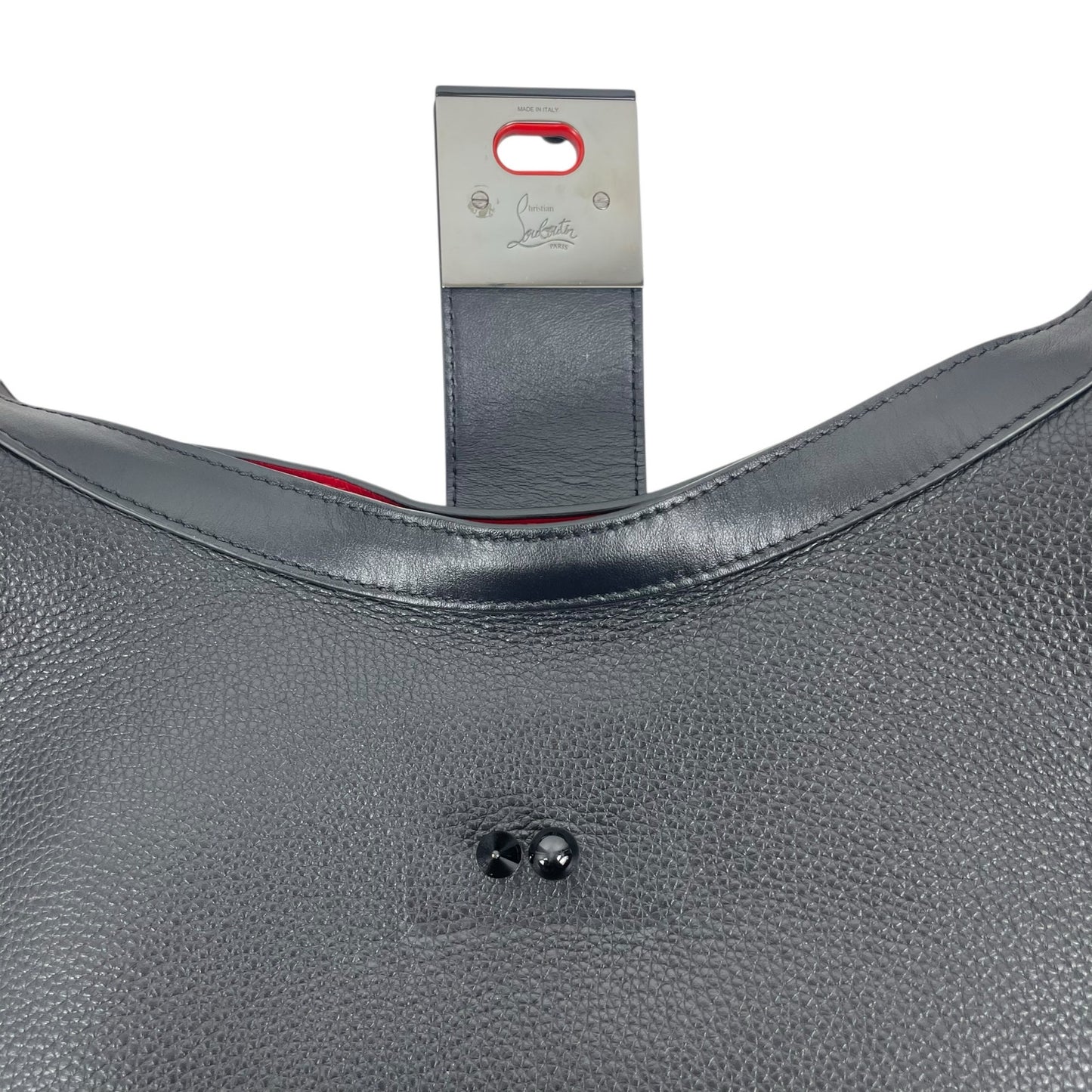 Christian Louboutin Carasky Small Empire Stud Leather Shoulder Bag Black