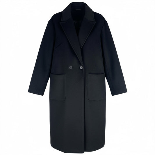 Ann Taylor LOFT Doubleface Double Breasted Modern Coat Black Size S