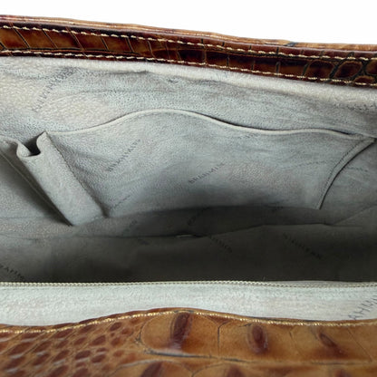 Brahmin Sonny Melbourne Turnlock Flap Crossbody Bag Pecan Brown