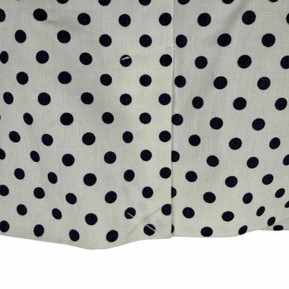 J. Crew Linen Schoolboy Blazer Jacket in Polka Dots White Navy Size 6