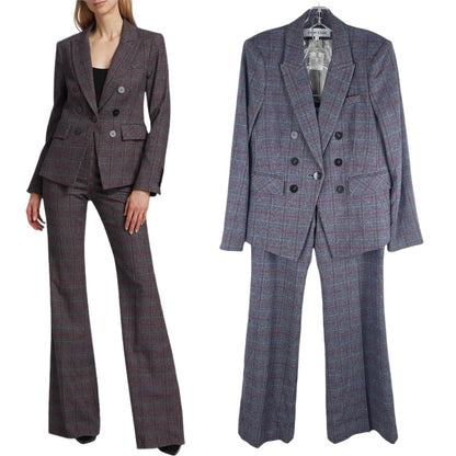 Veronica Beard Lawrence Wool Plaid Dickey Jacket Pants Set Size 12