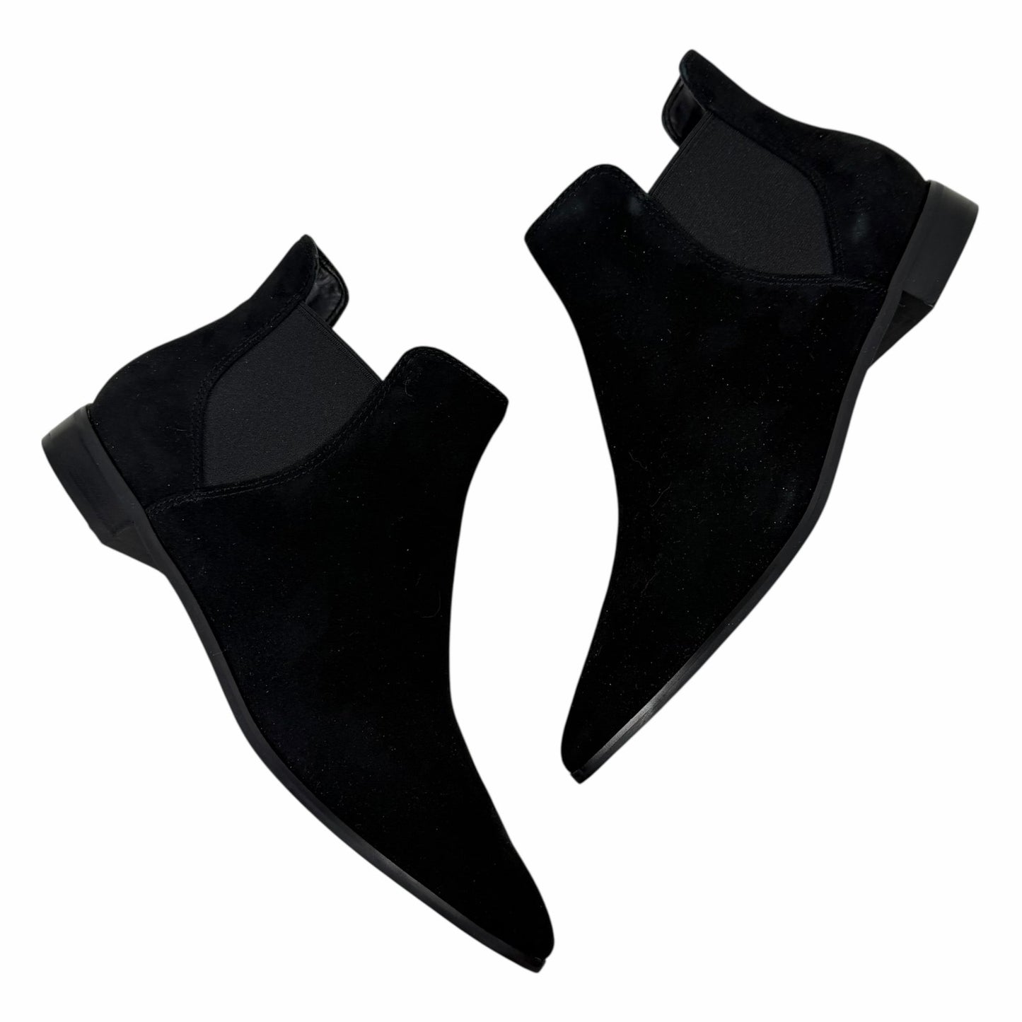 Cole Haan Hara Suede Pointed Toe Chelsea Ankle Boots Black Size 8B
