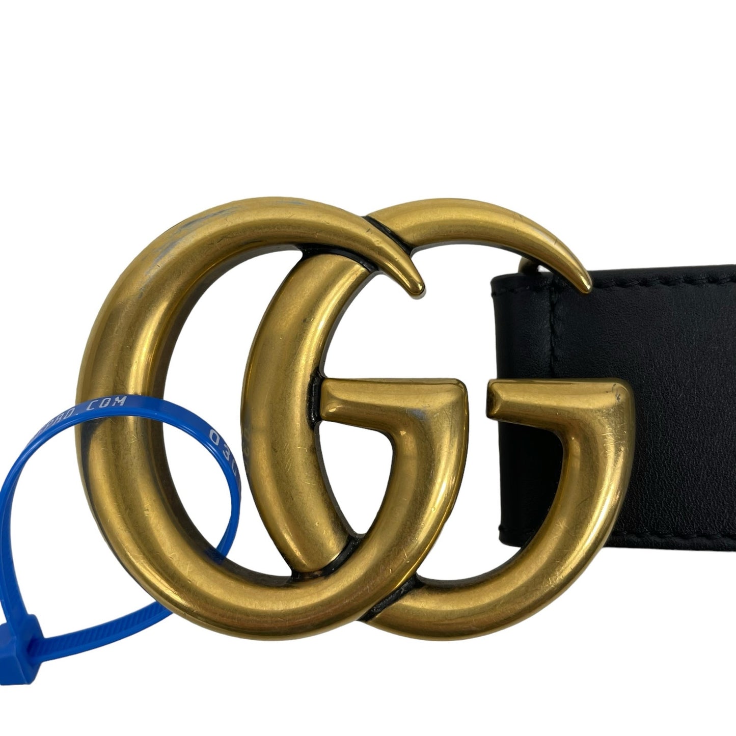 Gucci GG Marmot 2015 Re Edition Wide Belt Gold Buckle Black Men Size 80/32