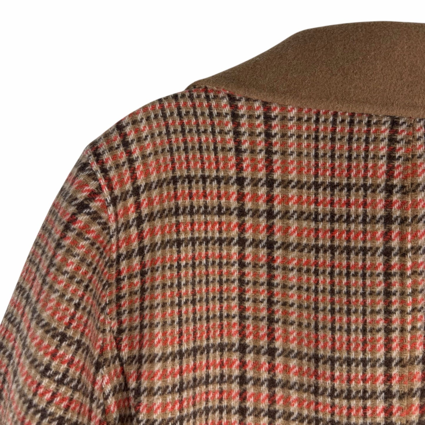Talbots Wool Blend Doubleface Long Coat Campfire Plaid Size 8