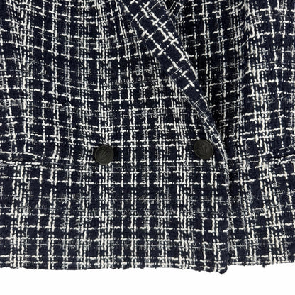 Rag & Bone Elvy Tweed Double Breasted Blazer Jacket Navy Size 12