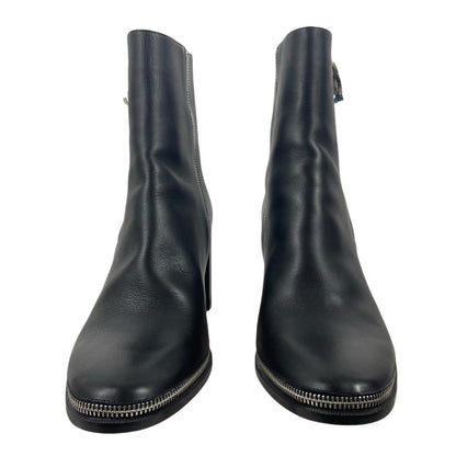 Christian Louboutin CL Zip 70 Calf Leather Ankle Boots Black Size 40
